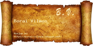 Borai Vilmos névjegykártya